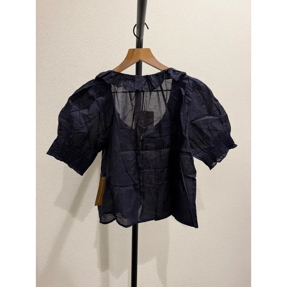 sorella Maysilee Cotton Top navy blue size XS $147
